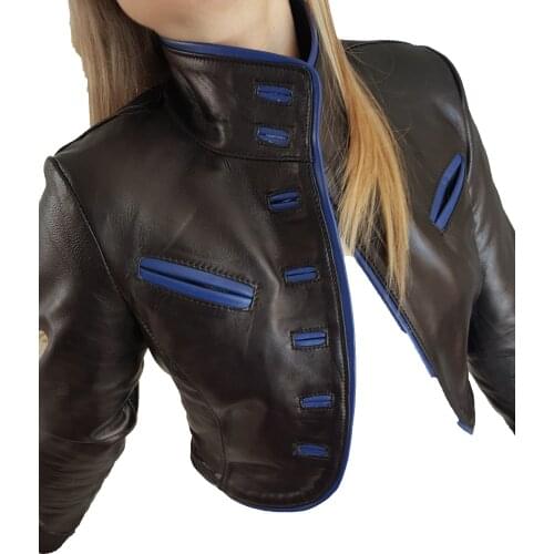 CREAZIONIINPELLE Womens Genuine Leather Jacket Made In Italy