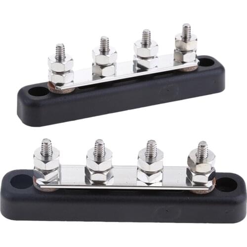 2pcs 4 Studs Power Distribution Bus Bars Terminial Blocks 4x6mm Studs
