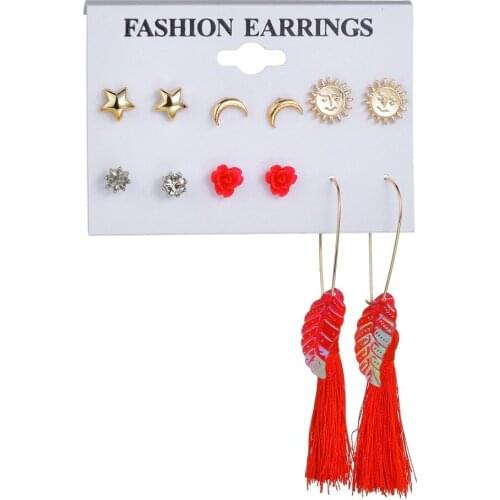 2020 New Fashion Water Drop Tassel Dangle Earrings Bohemia Vintage Drop Earrings for Women Girls Jewelry Party