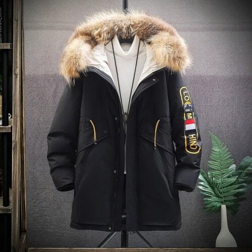 2021 Men Thick Warm Long Parkas Fur Hooded Male Solid Cotton Casual Jacket Windbreaker Outwear Coats Plus Size Dropshipping