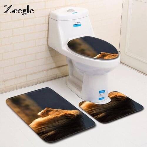 Zeegle Microfiber Bathroom Floor Mat 3pcs Bath Mat Set Anti-slip Mat For Toilet Bathroom Carpet Bath Rugs Washable Mats Bathroom