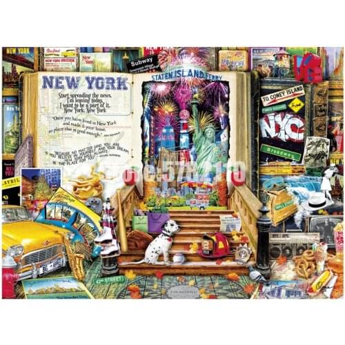 Diamond Mosaic Open Book Full Diy Diamond Painting New York City Literature Diamond Embroidery Home Decoration Cross Stitch Kit