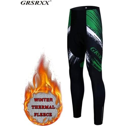 GRSRXX Cycling Pants Winter Keep Warm Bicycle Pants Mens Downhill MTB Road Bike Fleece Thermal Long Cycling Bib Pants