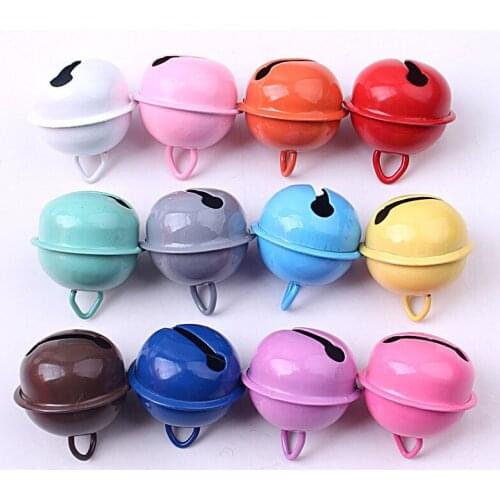 15Pcs Beautiful Candy Color Jingle Bells Beads Party Decoration Pendants Loose DIY Crafts Christmas Tree Handmade Accessories