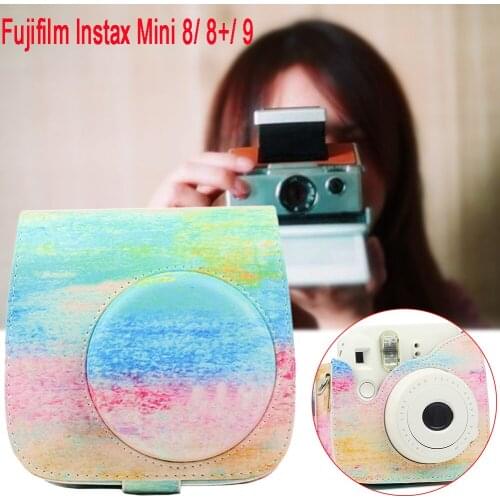 Camera Bag Oil Color Fit Camera Case For Mini8/8+/9 PU Large Capacity Camera Protection Package Camera Equipment