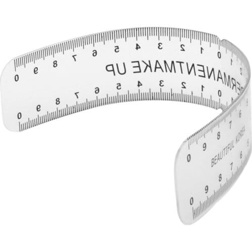 Black Plastic Eyebrow Shaper Template Grooming Stencil Tool Ruler Measure