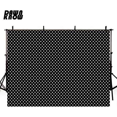 DAWNKNOW Black Wave Point Photography Background For Kids Dots Photo Shoot Backdrops For Children Photocall Photo Studio lv1013