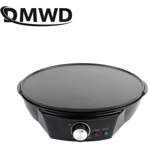 DMWD Electric Crepe Maker Grill Griddle Omelette Egg Pie Cake Baking Pan Pizza Pancake Roast Beef Steak Frying Machine EU Plug