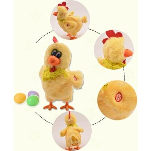 Electronic Crazy Chicken Plush Toy Electric Funny Dancing Laying Eggs Hens Doll Music Animal for Kids Gift