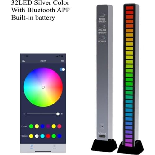 Voice APP Control Stereo Music Spectrum LED Light Audio Level Indicator Amplifier VU Meter for Car Player Atmosphere Lamps