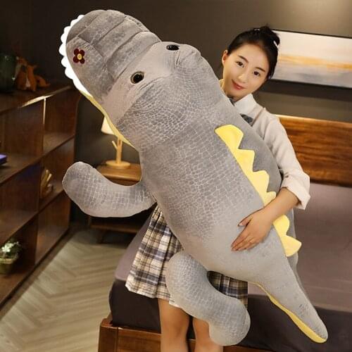 60-120CM Cartoon simulation Crocodile Stuffed Doll Open mouth Cuddly Kids Room Sofa Decor Plush Toy Soft Ocean Animals Plushie