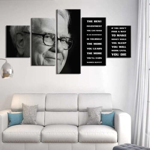 Canvas Painting Home Art Warren Buffett Quotes Posters And Print Wall Art Picture for Living Room Wall Decor Home Decoration