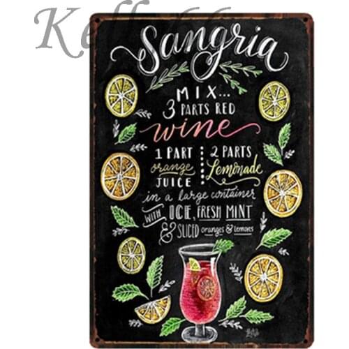 [ Kelly66 ] Sangzin Cocktail Metal Sign Tin Poster Home Decor Bar Wall Art Painting 20*30 CM Size y-1825