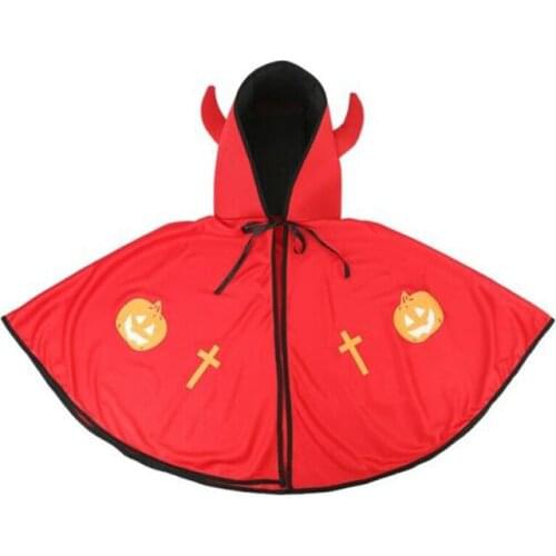 Cosplay Costumes Halloween Fancy Dress Costume Child Kids Boys Girls Horn Hooded Cape Cloak