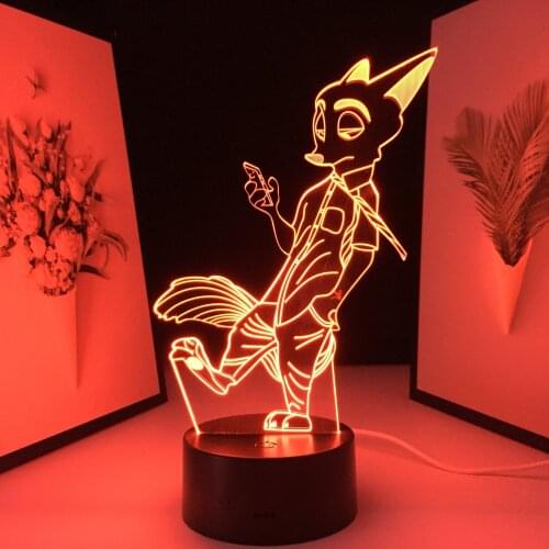 Lovely Animals Anime Figure 3D LED Lamp Home Decoration Lamp Birthday Gifts Bedroom Small Night Light USB Charging
