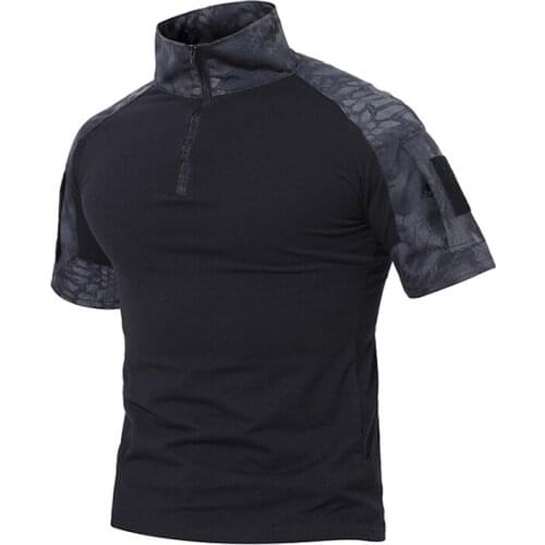 Mens Short Sleeve Camouflage Shirts Outdoor Tactical Quick Drying Shirt Military Tees Hunting Tops Army Hiking T Shirt