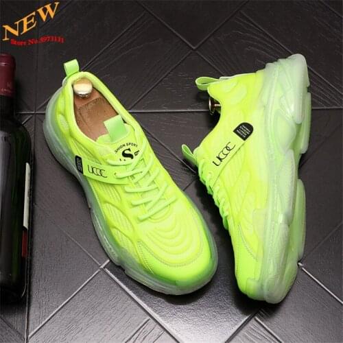 Leather Men Casual Shoes fashion green Sneakers Hip Hop Trainers Shoes Chaussure Homme