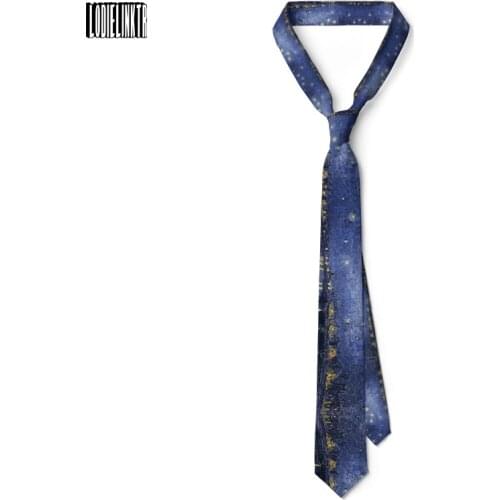 Van Gogh Oil Painting Men Tie Starry Night Over the Rhone Vintage 8cm Wide Wedding Party Shirt Necktie Accessories Slim Necktie