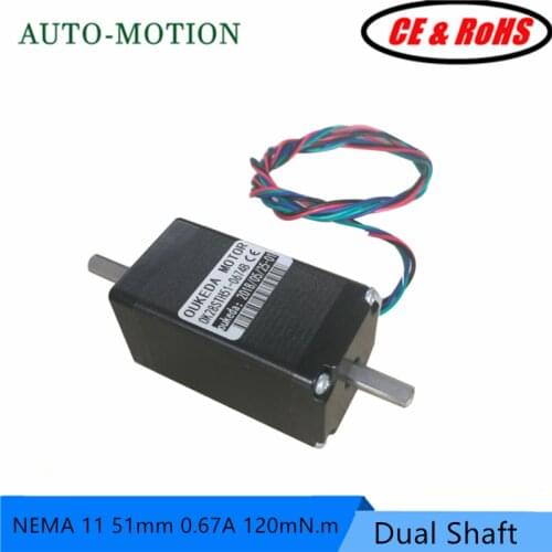 NEMA 11 Dual shaft Stepper Motor 1.8 Degree 2 Phase 32mm 0.67A 120mN.m hybrid 28 Stepper Motor NEMA11