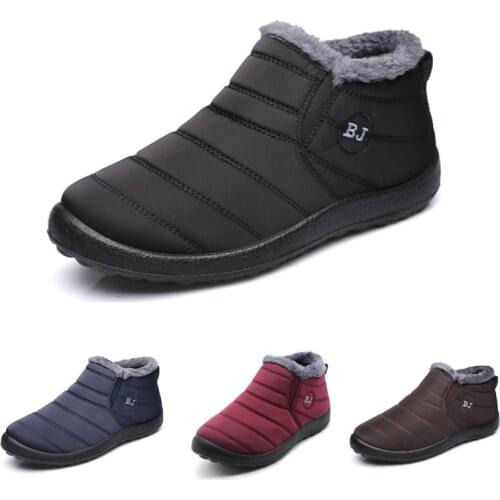 Nis Women Boots Plus Size Winter Warm Snow Boots Women Ankle Boots Female Winter Shoes Plush Fashion Shoes Women Slip On Boots