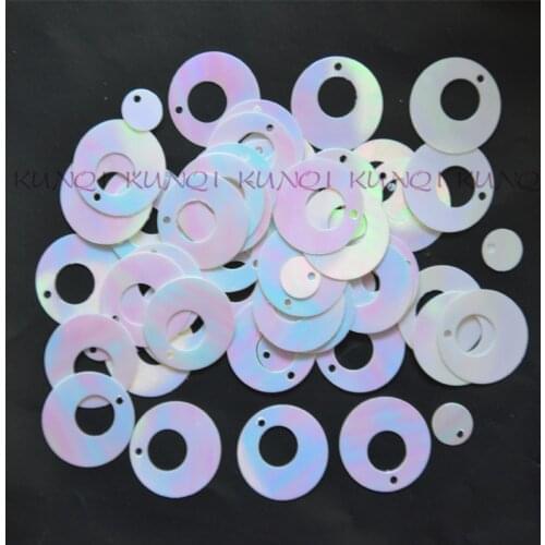 New! 30g/Lot 16mm Flat Dual Round AB White Loose Sequins Paillette Sewing Wedding Craft,Women Kids DIY Garment Accessory