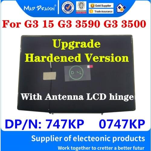 New Original 747KP 0747KP For Dell G3 15 3590 3500 LCD Rear Cover Black Top Shell Screen Lid Blue LOGO With Antenna LCD Hinge