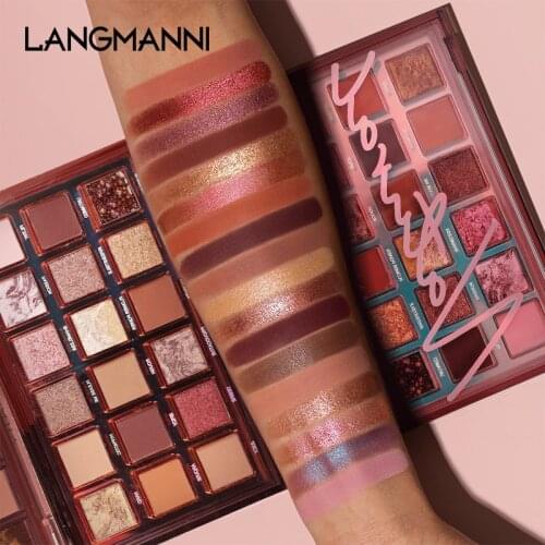 18 Colors/Set Eye Shadow Matte Pearlescent Streaky Pork Pomegranate Seed Eyeshadow Palette Lasting Waterproof Eye Makeup TSLM1