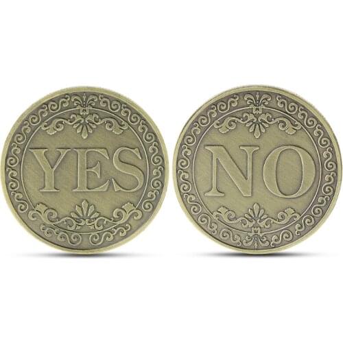 Commemorative Coin Floral YES NO Letter Ornaments Collection Arts Gifts Souvenir Noncurrent Coin