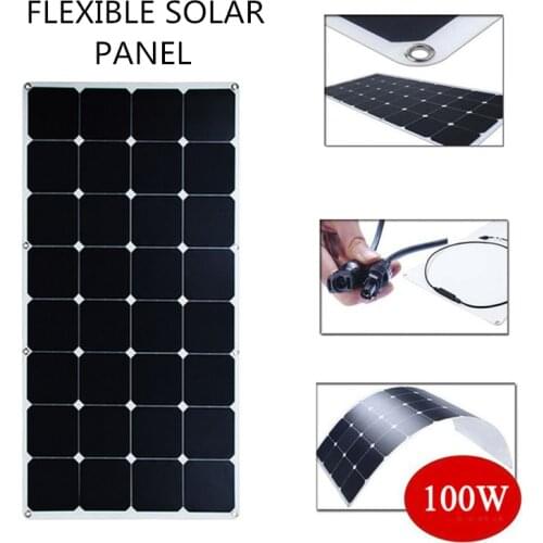 Sunpower solar panel 100w flexible thin film solar panel sunpower solar cell for boat RV home car 12V solar charger 200w 300w
