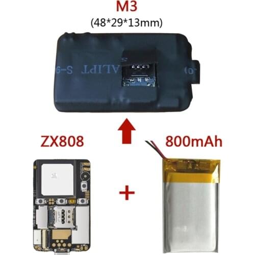 Super Mini Size M3 GPS Tracker GSM AGPS Wifi LBS Locator Free Web APP Tracking Voice Recorder ZX808 PCBA Inside