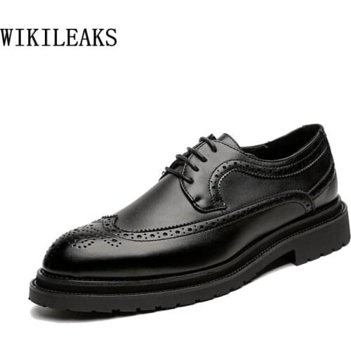 Brogue Shoes Men Coiffeur Wedding Dress Formal Shoes Men Office 2021 Men Dress Shoes Leather Italian Business Suit Zapato Hombre