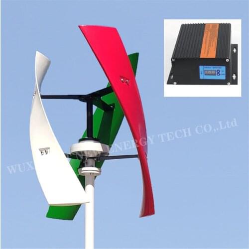 Free energy 400w 600w 1kw 12v 24v 48v 96v vertical AXIS permanent maglev wind turbine Generator MPPT controller high efficiency