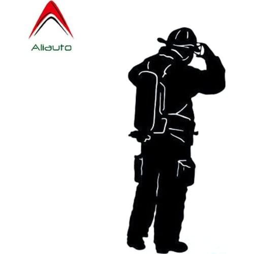 Aliauto Fireman Vinyl Car Sticker Interesting Fire Fighter Motorcycles Accessories Personality Sunscreen Decals PVC,15cm*6cm