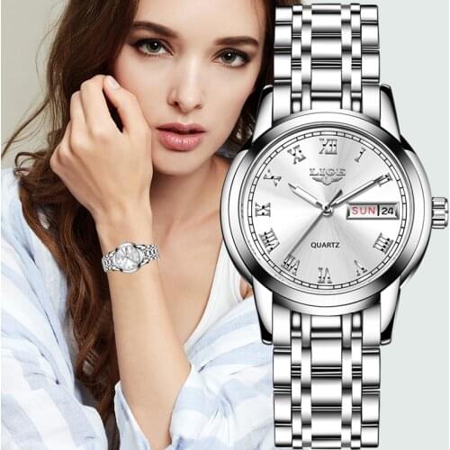 Women Watches Simple Stainless Steel Clock LIGE Casual Fashion Watch Women Sport Waterproof Wristwatch Ladies Relogio Feminino