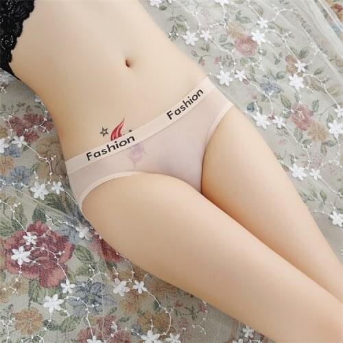 Sexy Ladies Cotton Mesh Transparent Panties Thongs String lingerie Fashion Low-Rise Women Underwear Seamless Briefs 1pcs SF5010