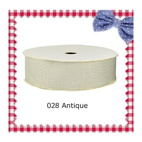 1" inch (25mm) Silver Purl Antique White grosgrain ribbons