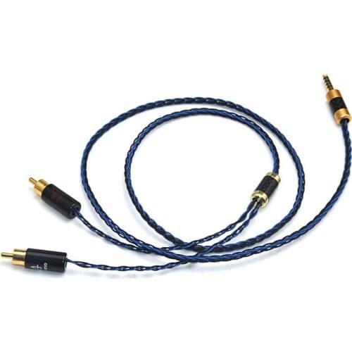 Hi-Fi Silver Plated 4.4mm Balanced to 2 RCA Male Audio Cable For NW-WM1Z 1A MDR-Z1R TA-ZH1ES PHA-2A