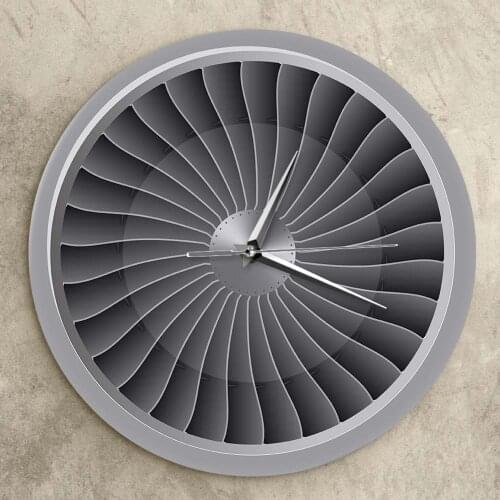 12 Inch Wall Clock Jet Engine Turbine Fan Aviator Wall Clock Airplane Wall Art Hanging Watch Jet Artwork Pilot Home Decor Gift
