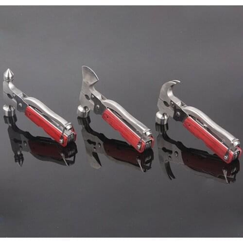 165mm Multifunctional Hammer Safety Axe Hammers Multipurpose Pliers Stainless Steel Camping Hammer Glass Breaker Car Safety Tool