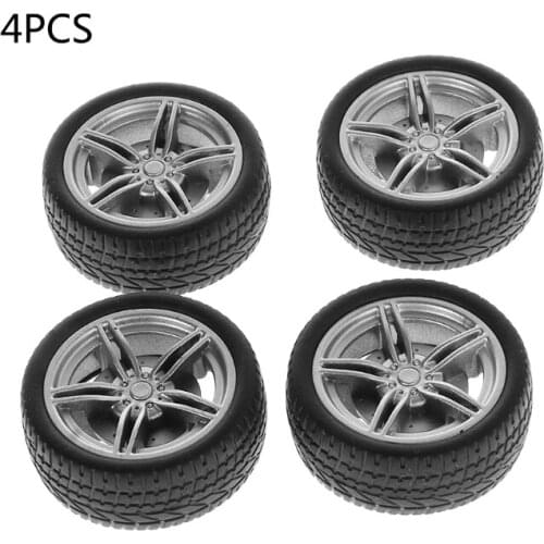 4pcs Simulation Rubber Wheel Tire Wheel Toy Model DIY RC Spare Parts Y4QA