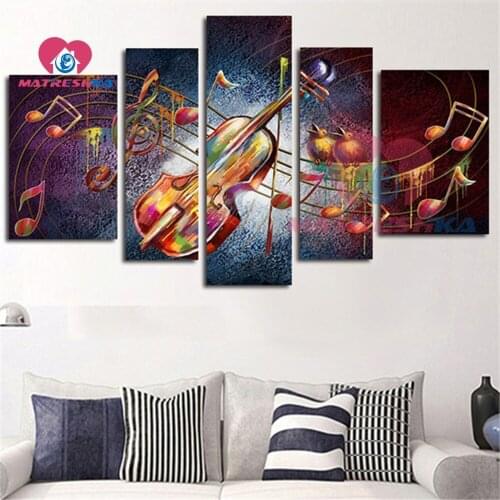 Diamond painting cartoon Diamond embroidery pattern full square diamond painting triptych Hobby needlework Hobby crafts violin