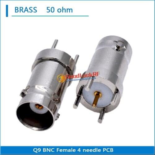 RF BNC Q9 Connector Socket BNC Female Plug solder cup PCB lengthen Nickel Plated Brass RF Coaxial Adapters