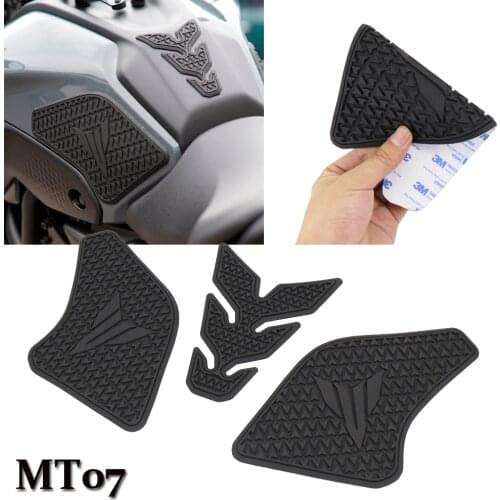 For Yamaha MT 07 MT07 MT-07 2021- Motorcycle Non-slip Side Fuel Tank Stickers Waterproof Pad Rubber Sticker