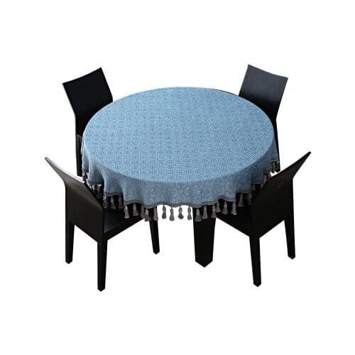 European Classic Dyed Jacquard Round Table Tassel Tablecloth Restaurant Round Table Tablecloth