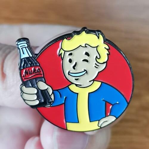 Fallout Vault Boy bottoms up Brooch soda bottle Enamel Pin great wasteland cruiser addition