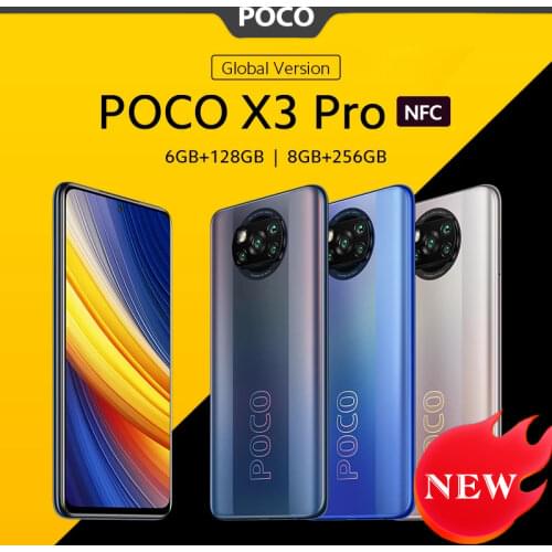 Global Version POCO X3 Pro NFC Mobile Phone 6GB 128GB / 8GB 256GB Snapdragon 860 120Hz DotDisplay 48MP Camera 5160 Battery 732G