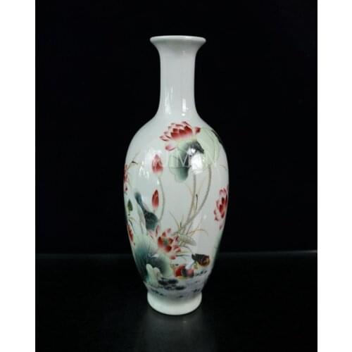 Elaborate Porcelain Hand Painting Flower Vase Crafts Home Decoration China