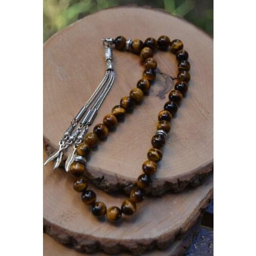 Islamic 33 Prayer Beads Muslim Rosary Beads For Men Prayer Bracelet For Men Accessories Tiger Eye Natural Stone Handmade