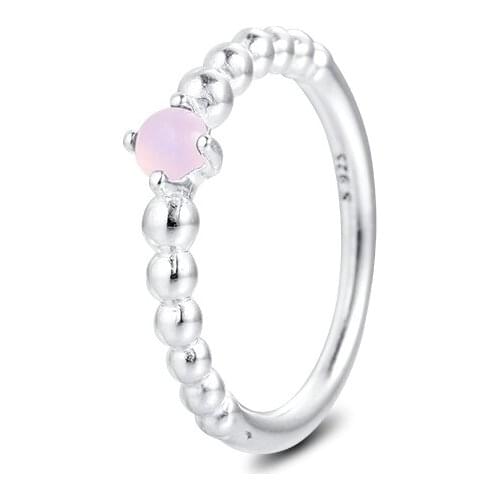 Misty Rose Beaded Rings 100% Authentic 925 Sterling-Silver-Jewelry Free Shipping