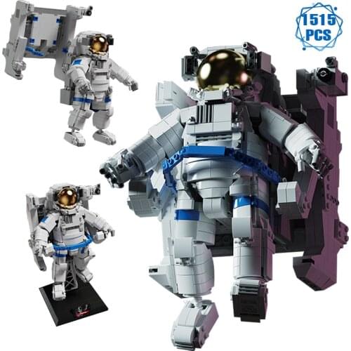 Technical Creative Space Astronaut Building Blocks Moc Ideas Adventure Science Spaceman Bricks Diy Toys for Boys Holiday Gifts